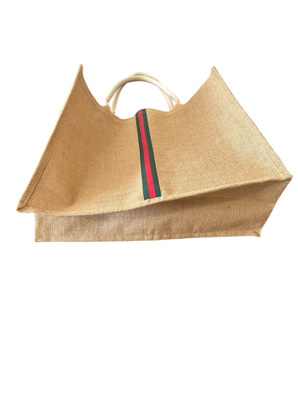 NEW HIBALA Woven Large Beach Shoulder Tote with Center Striped Accent handmade - Picture 6 of 10